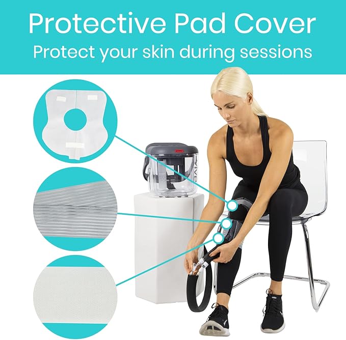 Vive Cold Therapy Machine Replacement Pads for Knee - Flexible Ergonomic Reusable Padding for Ice Cold Therapy - Pain Relief System - Knee Adjustable Device Accessory to Reduce Swelling (Pads Only)