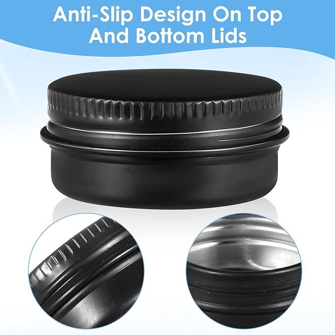 Metal Pill Organizer Box, 10 Pcs Portable Pill Case Travel Aluminum Alloy Pills Container Box for Purse Daily Medicines Storage Boxes Round Aluminum Tin Jars Containers, 10 mL, Black