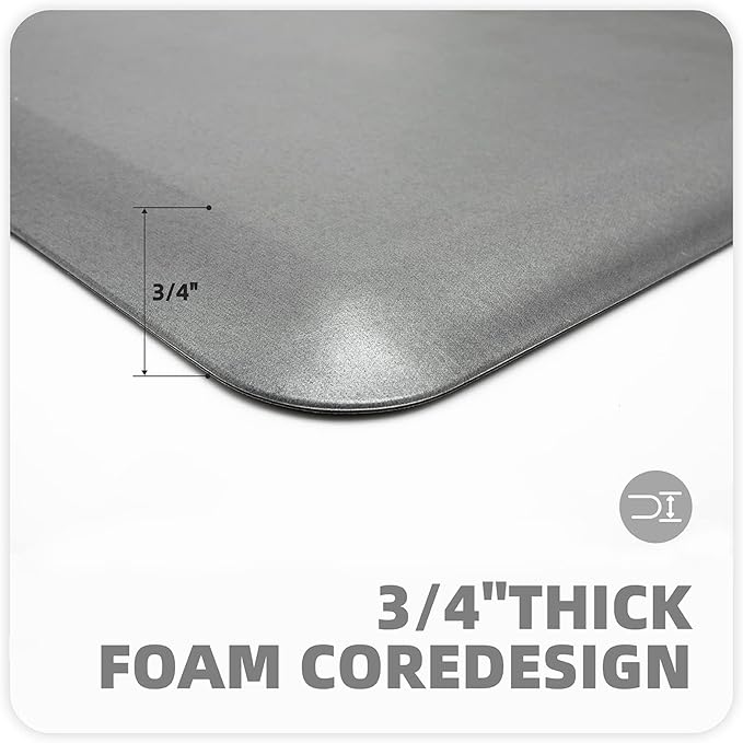 Color&Geometry Anti Fatigue Floor Comfort Mat 3/4 Inch Thick 24"x70" Perfect for Standing Desks, Kitchen Sink, Stove, Dishwasher, Countertop, Office or Garage, Light Grey