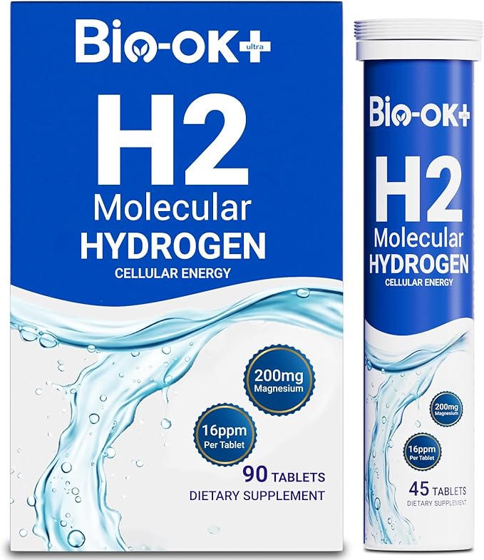 Hydrogen Water Tablets with 200MG Magnesium, 16 PPM H2 Hydrogen Tablets for Drinking Water, Rich in Antioxidants, Supports Cellular Health, Recovery, Immune & Brain Cognitive Function (90 Servings)