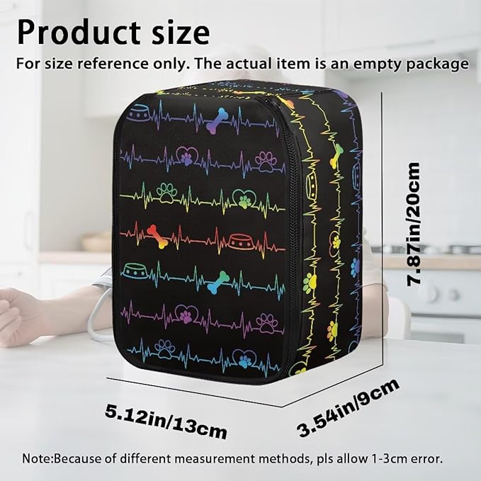 Compact Storage Organizer Bag for Blood Pressure Monitor Heartbeat Print Home Blood Pressure Monitor Case Portable Travel Health Accessories Pouch