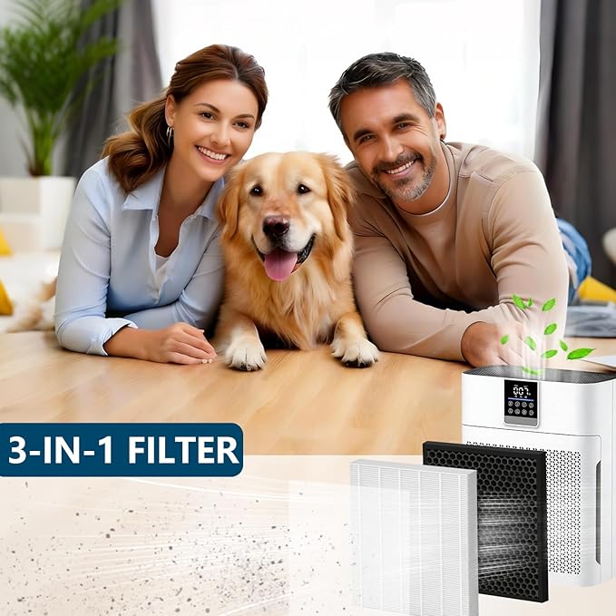 AP2410 Filter for Air Purifier Compatible with DBFIT AP2410 Air Purifier- H13 HEPA Filters, 3-Stage Filtration Activated Carbon,2-Pack