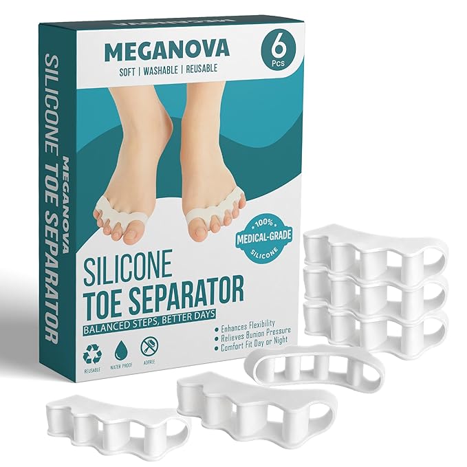 6 pcs Toe Separators for Men and Women – Gel Toe Spacers,toe Spreaders & toeStraighteners, Correct Bunion & Hammer Toes, Foot Alignment Aid, Pain Relief, Regular Size