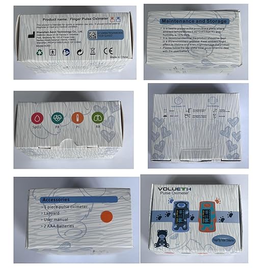 New Version Kids Pulse Oximeter Fingertrip, Blood Oxygen Saturation for Children, Portable Oxygen Meter with OLED Screen Included 2AAA Batteries