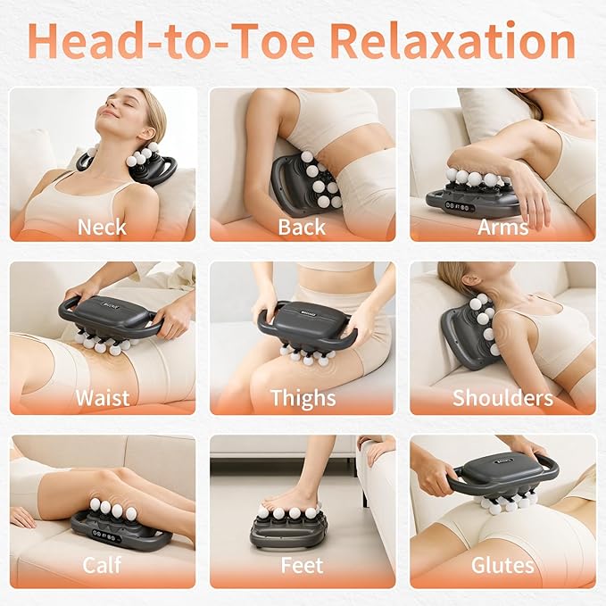 TitaniX 16-Head Massage Gun, Deep Tissue Back Massager with 99 Adjustable Intensities & 9 Modes, Electric Percussion Massager, Gun Tool for Back/Shoulders/Legs/Arms/Neck