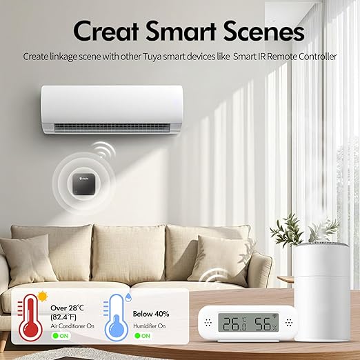 eMylo WiFi Thermometer Hygrometer Sensor, Smart Wireless Indoor Temperature Humidity Monitor with App Alerts, Free Data Storage Export, for Home Room Pet Greenhouse, Compatible with Alexa, 2 PCS