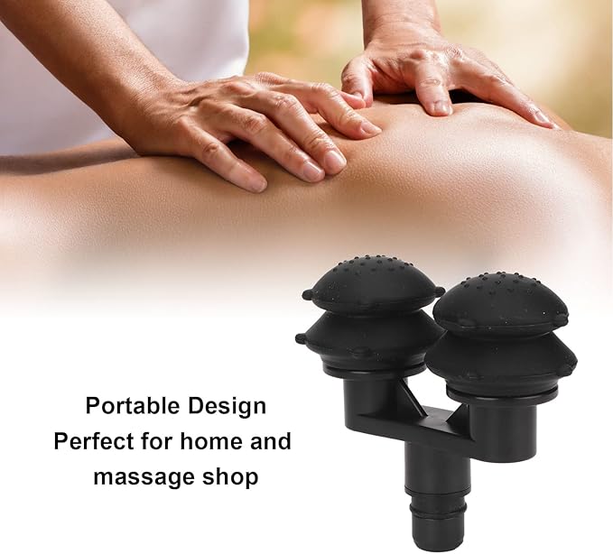 YUYTE Massage Gun Heads,Massager Replacement Head, 0.7in Outer Diameter Silicone Odourless Muscle Relaxation Massage Attachment Head Black