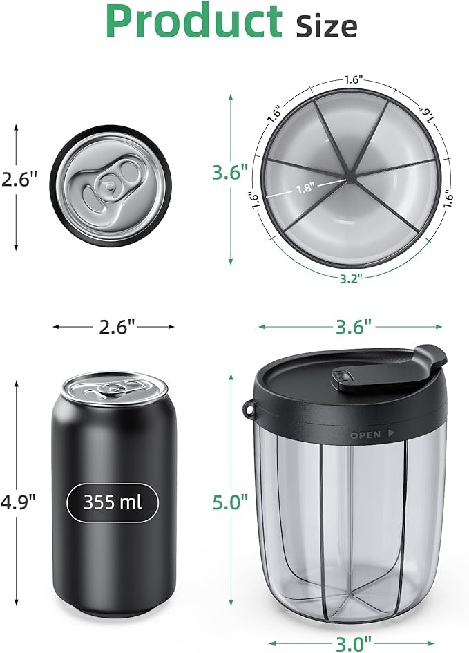PULIV Large Pill Bottle Organizer, Supplement Organizer for Holding 6 Various Vitamins, Pill Box Case with Anti-Mixing & Wide Opening Design, Easy to Retrieve Meds, Includes 20 Pcs Stick-on Labels