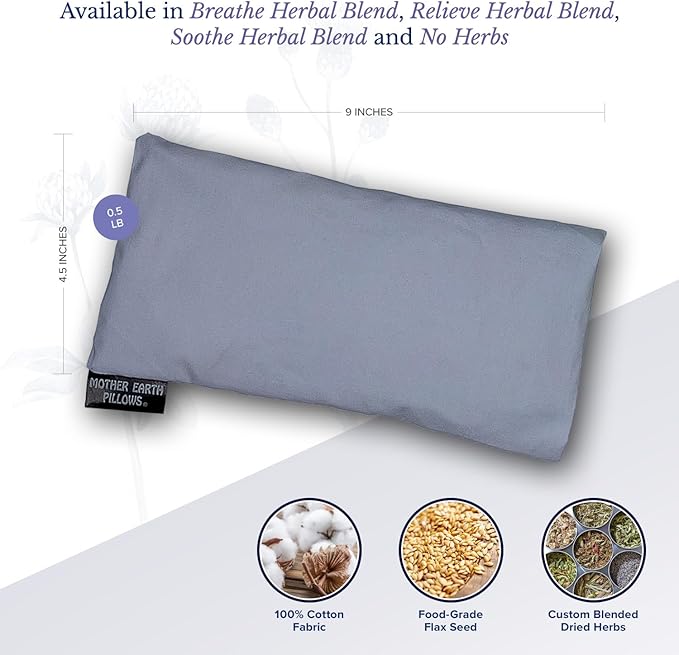Mother Earth Pillows Therapeutic Eye Pillow (Slate - Breathe Herbal Blend)