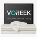 Silver Infused Bed Sheets - 20% Silk Blend Sheet with Self-Cleaning Technology for 3X Freshness Sleep, Luxe Soft Temperature Regulating Cooling Sheets for Hot Sleep (PearlWhite,King)
