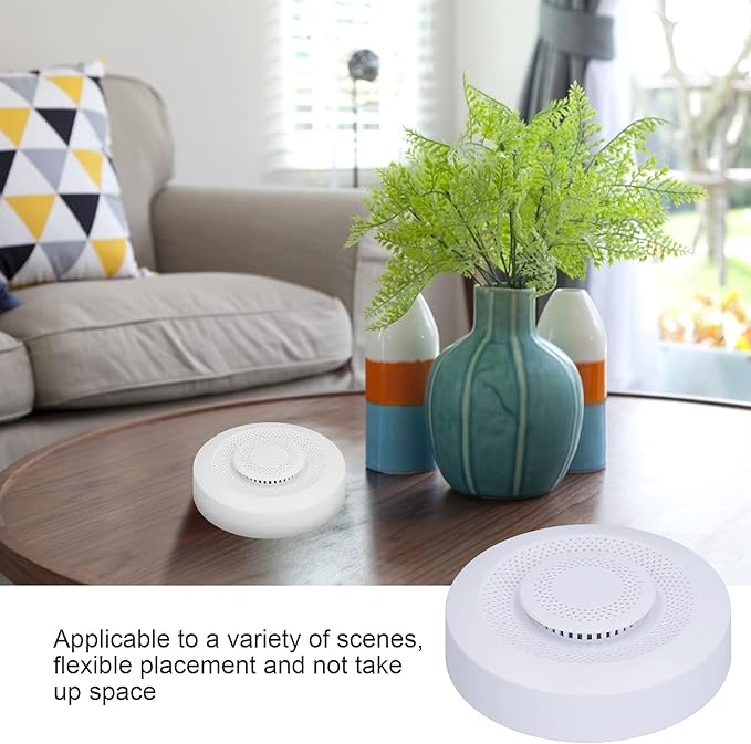 Smart Air Quality Monitor WiFi Enabled VOC CO2 Temperature Humidity Detector for Home Office PVC 3.5 Inch