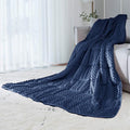 ALANSMA Reversible Weighted Blanket for All Season, Luxury Velvet, Warm and Cool, Adult 15Lb Blue Weighted Blanket, Enjoy Sleeping Anywhere(Blue,60"x80" 15lbs)