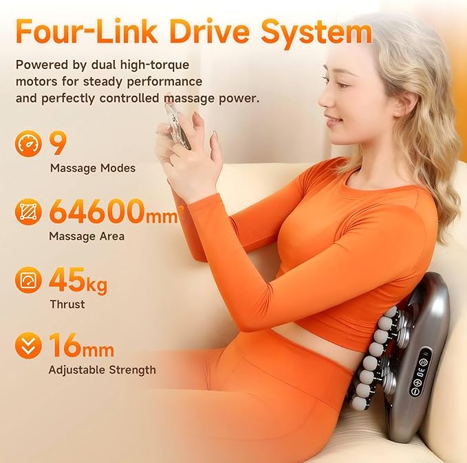 48-Head Massage Gun Set, Deep Tissue Percussion Massager with 9 Modes & 9 Intensity Levels, Quiet Muscle Massage Gun for Back, Shoulders, Legs, Foot, and Body Muscle Pain Relief
