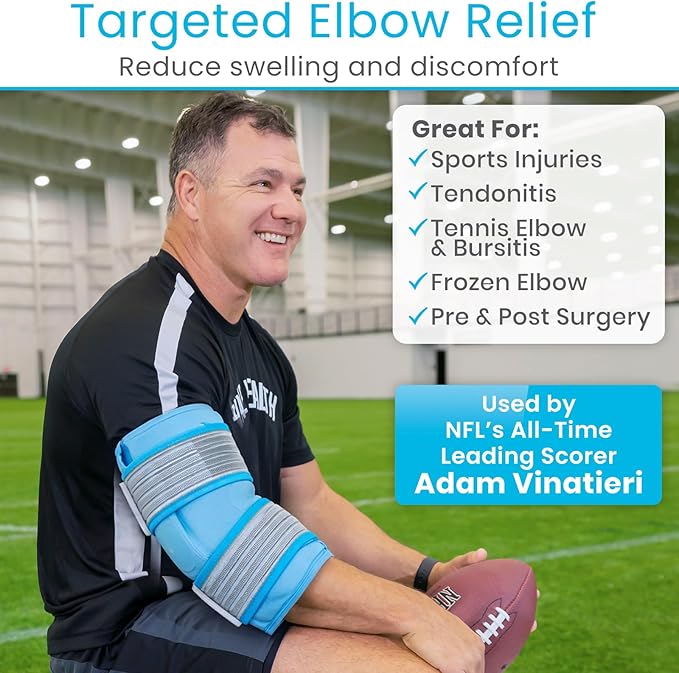 Arctic Flex Elbow Ice Pack Wrap for Tendonitis & Tennis Elbow - Reusable Hot & Cold Brace Sleeve for Women & Men - Gel Ice Pack for Golfer's Elbow, Bursitis, Swelling & Post-Surgery Recovery
