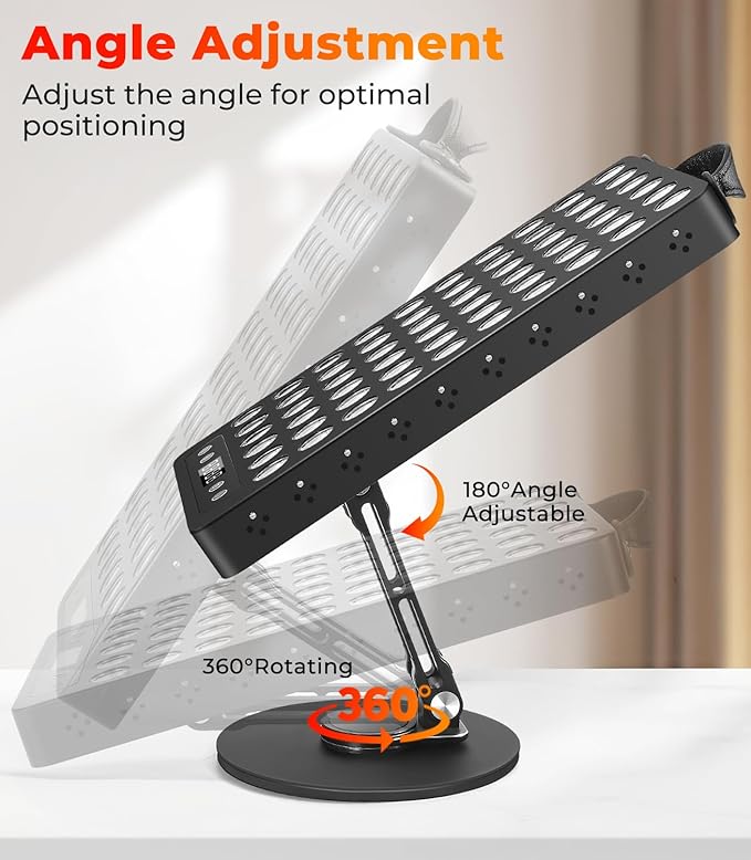 Red Light Therapy for Body & Face, 60 LEDs with Timer, 660nm & 850nm Near Infrared Therapy Device for Skin Health, Energy & Recovery, Multi Effects, High Power Panel with Magnetic Remote & Handle