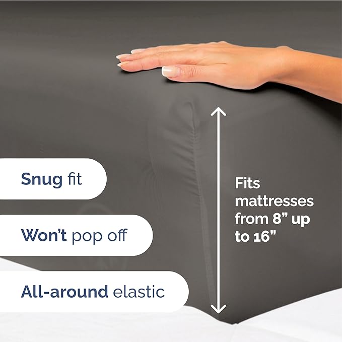 Twin XL Size 3 Piece Sheet Set - Extra Soft, Breathable & Cooling - Hotel Luxury Durable Bed Sheets for Women & Men - Deep Pockets, Easy-Fit & Wrinkle-Free - Cool Brown Oeko-Tex