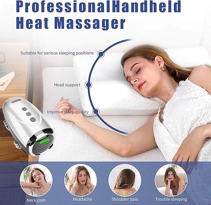Specialty Hairdressing Massager/Cordless Handheld Massager,USB Charge Neck/Legs/Hand/Face Massager, 2 Massage Nodes 2600AMH (Silver-1)