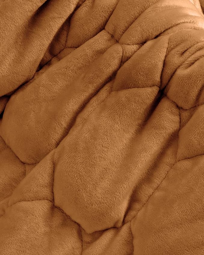 Cottonblue Weighted Lap Blanket Pad 7 lbs 29" x 24", Cozy Luxury Crystal Velvet Weighted Blanket for Adults, Small Weighted Blanket Throw All Season for Travel Relaxation Sleeping, Brown Heavy Blanket