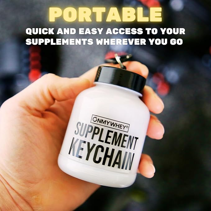 Protein Powder Container Funnel To Go 180ml - Travel Water Bottle Funnel For Mixes, Portable Pre Workout Supplement Containers & Dispenser Funnels, Mini Preworkout Supplements Holder Keychain Bottles
