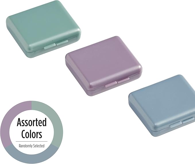 EZY DOSE Daily Travel Pocket Pharmacy Pill Organizer, Small Vitamin Organizer, Compact Medicine Container, Travel Friendly, Portable Pill Box, Colors May Vary, 2-Pack, BPA Free