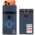 Premium Faraday Bags For Phones Blocker Case For Cell Phone Size 8in x 4in Fits All Smartphones Anti Shield Sleeve Pouch Cover Faraday Fabric SmartDot 5G RF Car Key Signal Fob Protector Blocking Blue