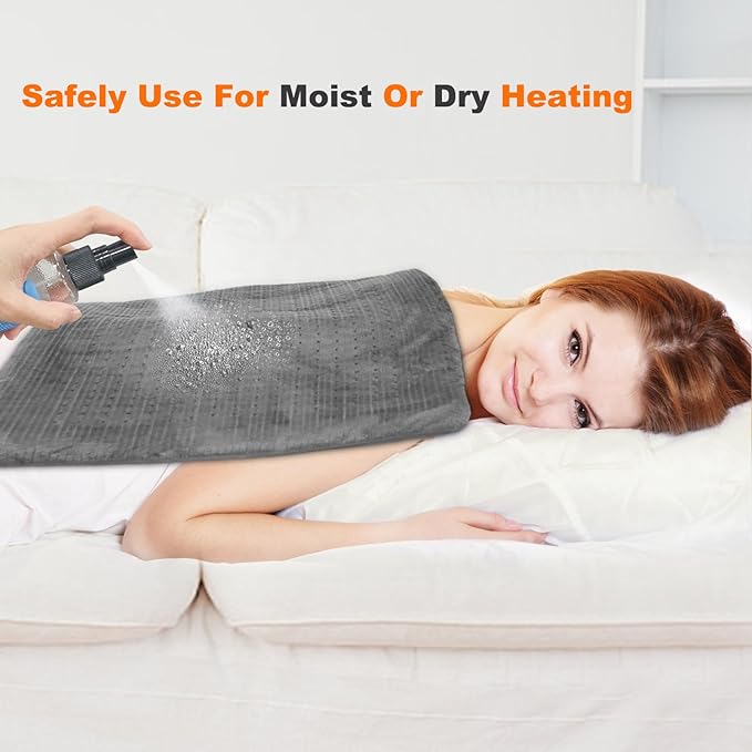 Heating Pad for Back Pain and Cramps Relief，19"x24" Large Electric Heated Pad for Shoulder,Neck,Moist Heat,2 Hours Auto-Off Hot Heated Lap Pad，Machine Washable