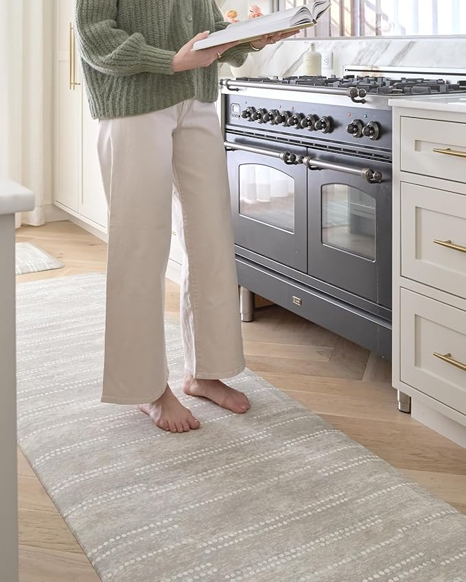 House of Noa Nama Standing Mat – Anti-Fatigue Cushioned Kitchen Mats for Floor | Ergonomic Bounce-Back Foam Kitchen Mats | Anti-Fatigue Mats for Kitchen & Standing | Aspen Reed | 30"x72"