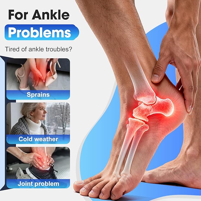 Cordless Neuropathy Foot Massager, Rechargeable Ankle Heating Pad for Pain Relief, Foot and Ankle Massage for Circulation, Suitable for Reduce Fatigue and Plantar Fasciitis, Travel & Home Use