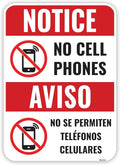 1PC No Cell Phone Use Sign, 7 x 5 Inches - Acrylic - No Phone Zone Poster Sticker For Classroom Wedding Business - Bilingual