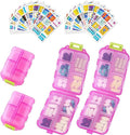 2PCS 7-Day Pill Organizer with Labels – Travel Pill Case, Daily Medication Organizer | Compact & Secure | Fits in Pocket/Purse (3.7” x 2.4”)