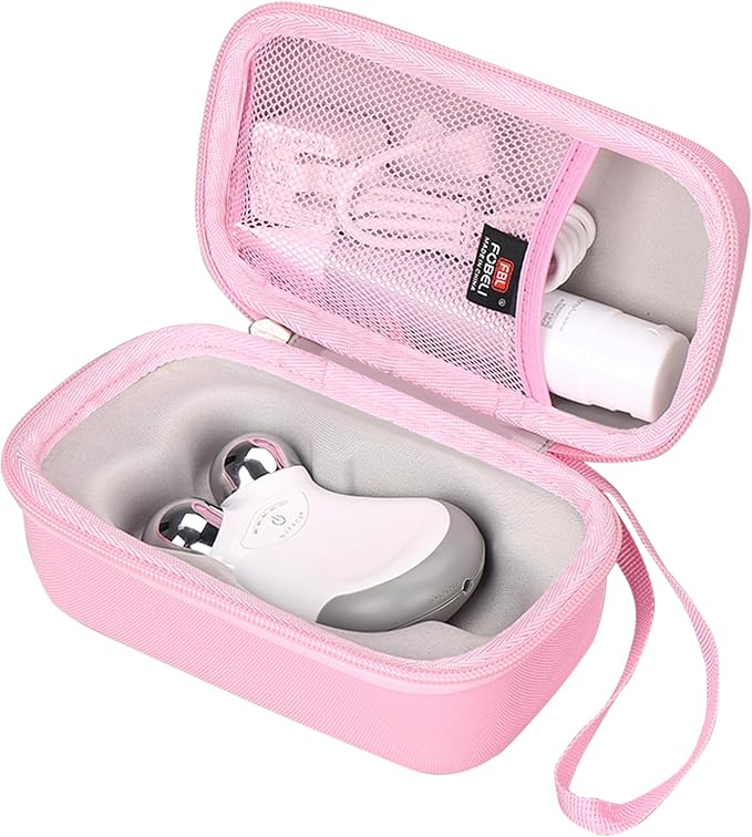 FBLFOBELI Hard Travel Case for NuFACE Mini/MINI+ Starter Kit, Hunvva EP-300 Mini Microcurrent Facial Device (Case Only) (Pink)