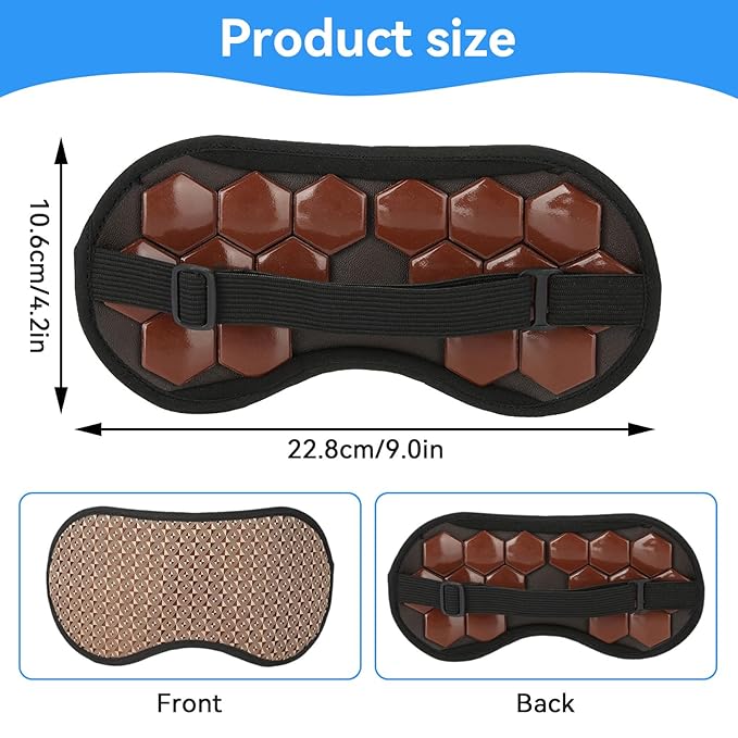 Magnetic Sleeping Eye Mask, Soft Adjustable Jade Stones Eye Masks Patch Magnet Therapy Eyeshade Eye Cover Masks for Women Men Sleeping Travel Naps, Home, Hotel (Red)