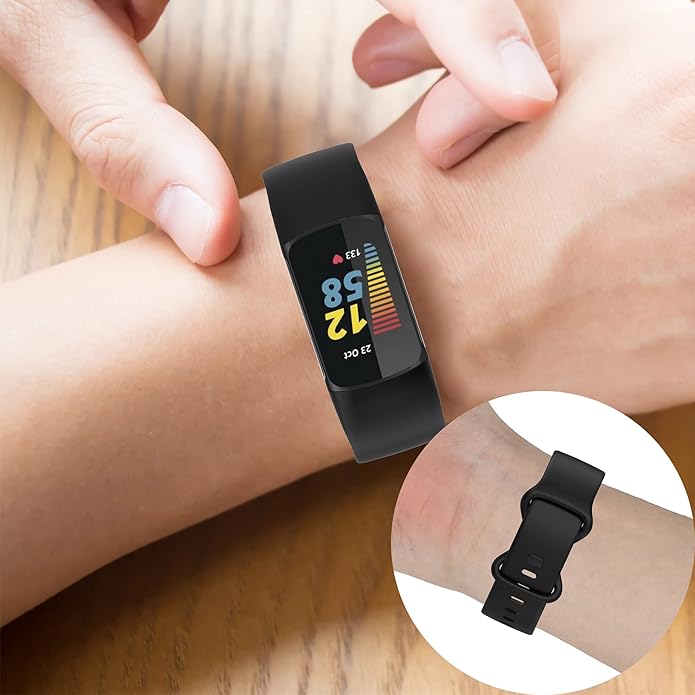 Compatible with Fitbit Charge 5 Bands Women&Men, Replacement Soft Silicone Watch Straps Soft Wristband for Fibit Charge 5 Advanced Fitness & Health Tracker