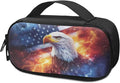 American USA Flag Eagle Insulin Organizer Bag with Handle Lightweight Glucose Meter & Diabetic Supplies Travel Case to Store Insulin Pen, Test Strips, Lancets, Syringe, Needles