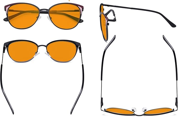 Eyekepper Ladies Blue Light Filter Glasses - Butterfly Design Computer Eyegalsses Women -Transparent Blue Lens