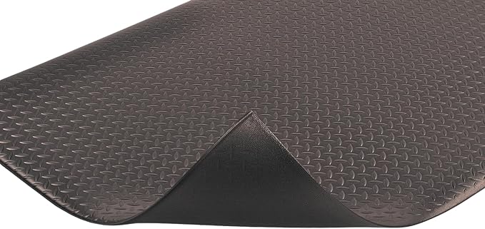 Notrax 419 Diamond Sof-Tred™ with Dyna-Shield® 3' x 4' x 1/2" Anti Fatigue Mat, Slip Resistant Diamond Textured Surface, Ideal for Industrial and Commercial Workplaces, Black, 419S0034BL