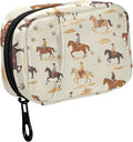 Fustylead Cartoon Cowboy Riding Horse and Cactus Pill Organizer for Purse, Weekly Portable Pill Box with Zipper to Storage Vitamins Fish Oils Medications Supplements