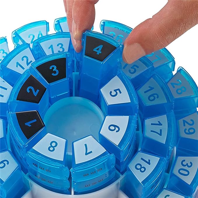 Monthly Pill Organizer 4 Times A Day, 31 Day Pill Box Detachable Compartments, Portable Travel Daily Pill Case, Bpa Free Airtight Medication Holder for Pills Vitamin Fish Oil Supplements