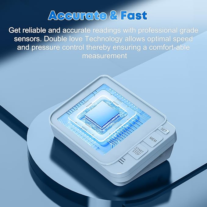 Blood Pressure Monitors for Home Use with 2 Size Cuff, 2x120 Memory, with USB Cable and 4 aa Batteries(Blue)