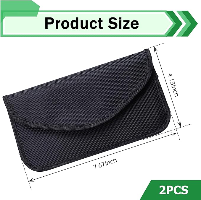 2 PCS Phone Faraday Bags, RFID Signal Blocking Pouch, Anti-Tracking Anti-Theft Car Key Privacy Protection Case, Universal for Most Cars