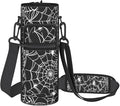 Halloween Water Bottle Sling Bag for 25oz/32oz Tumblers,Adjustable Neoprene Water Bottle Carrier Bag,Insulated Carrier with Shoulder Strap & Phone Pocket - Spider Web Gifts for Women