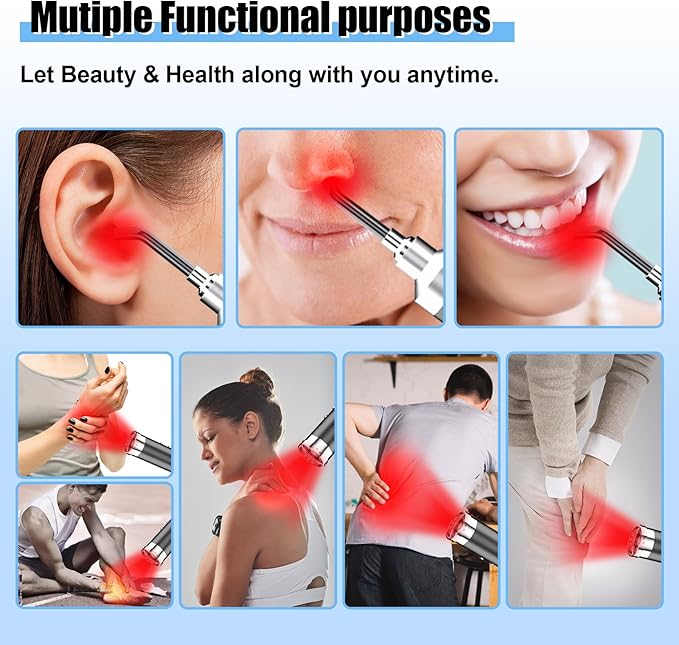 Cold Sore Red Light Therapy Infrared Light Therapy for Joints, Muscle and Nerve Pain, with Detachable Function, for Any Part of The Body (Dark with No LCD Display)