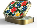 Small Pill Box Pill Case with Mirror Retro Pocket 2 Compartment Pill Holder for Purse or Pocket Bronze Portable Medicine Vitamin Container Fish Oil and Supplement Storage BPA-Free