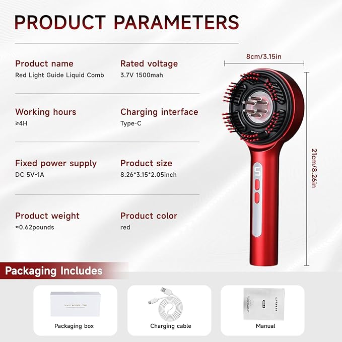 3-in-1 Electric Scalp Massage Comb, Hair Growth Oil Applicator,Portable Home Scalp Brush for Men and Women, Ipx7 Waterproof