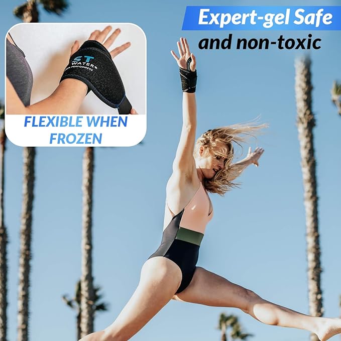 Coldest Wrist Ice Pack Hand Support Reusable Flexible - Best Cold Therapy Relief for Rheumatoid Arthritis, Tendinitis, Carpal Tunnel Pain, Injuries, Swelling, Bruises and Pain (Wrist Ice Pack)