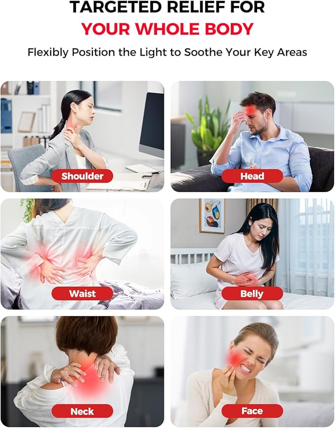 SJZX Red Light Therapy for Face Body, 360° Adjustable Infrared Light Therapy Lamp with 660nm 730nm 850nm LED Red Lights Panel Device, Home use with Goggles & Phone Stand, Ideal Gift for Women Mom Wife