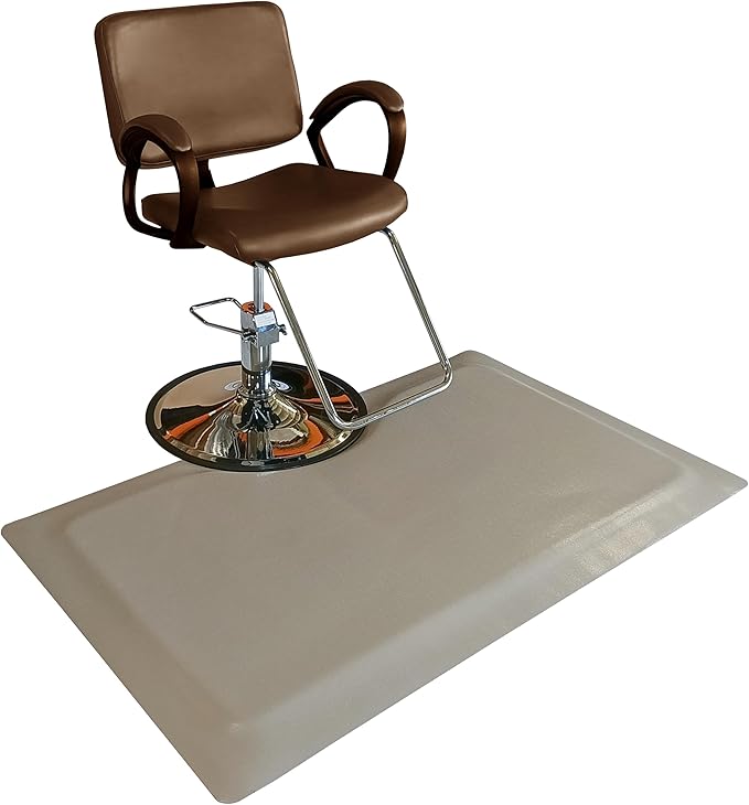 Rhino Mats, Rhino Hide Salon Mat, Non-Slip Standing Cushioned Comfort Anti-Fatigue Mat for Salon, Barbershop, or Spa (Taupe Rectangle, 3' x 5' x 7/8")
