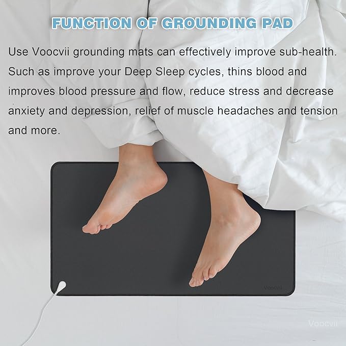 Grounding Mat, Enjoy Grounded Effect at Home, Earth Pad for Sleep, Energy, Pain Relief, Inflammation, Balance, Wellness, 23inx13in