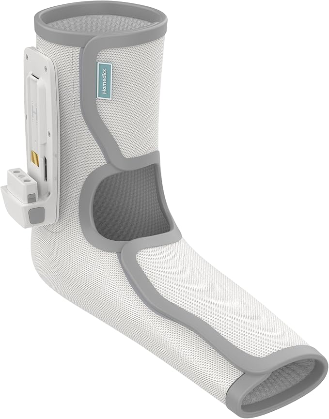 HoMedics Modulair Compression Foot Wrap Massager – Overlapped Compression Therapy with 4 Programs, Adjustable Intensity, Heat Settings, (Battery Sold Separately)