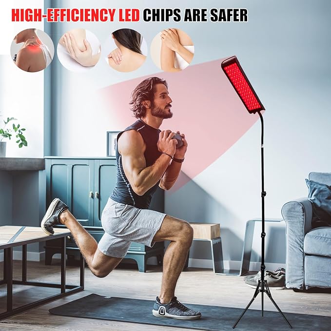 Red Light Therapy for Body and Face, cabpay Red Infrared Light Therapy Lamp with Stand Led 660nm Red Light-Therapy& 850nm Infrared Light Device for Face Knee Body, Skin Care at Home